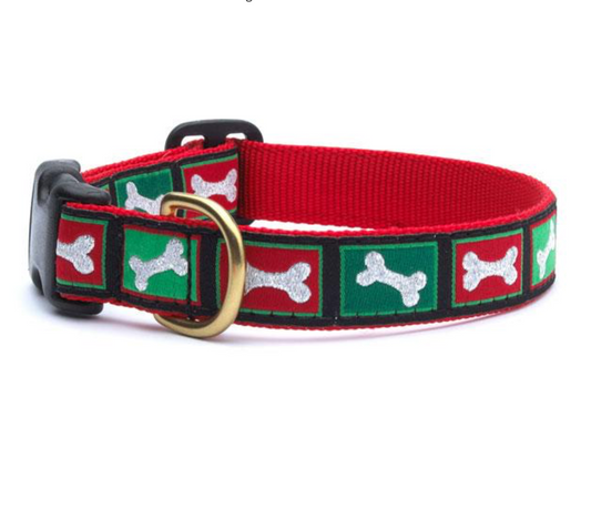 Christmas Bones Dog Collar